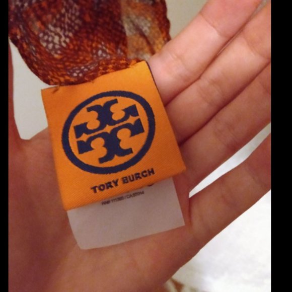 Tory Burch Women's Printed Boho Linen Blend Scarf One Size - Picture 2 of 4